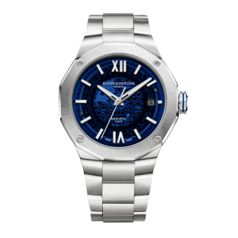 利維拉系列Baumatic透明煙燻藍(lán)色自動(dòng)腕錶